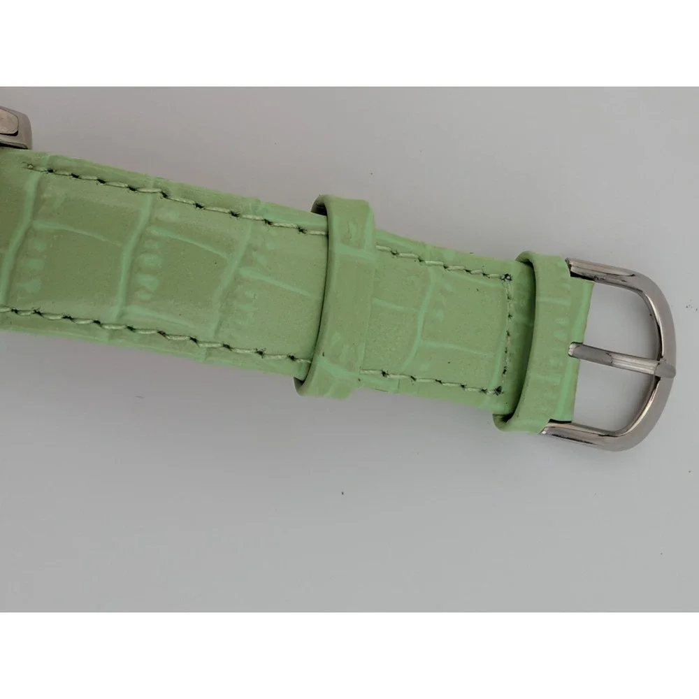 Gossip Watch Women 27mm Case MOP Dial‎ Green Leather Band- New Battery